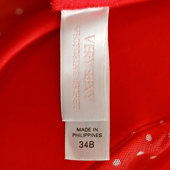 Victoria's Secret Red Polka Dot Lingerie Set Garter Belt Pin Up Size 34B L Retro - Picture 13 of 16